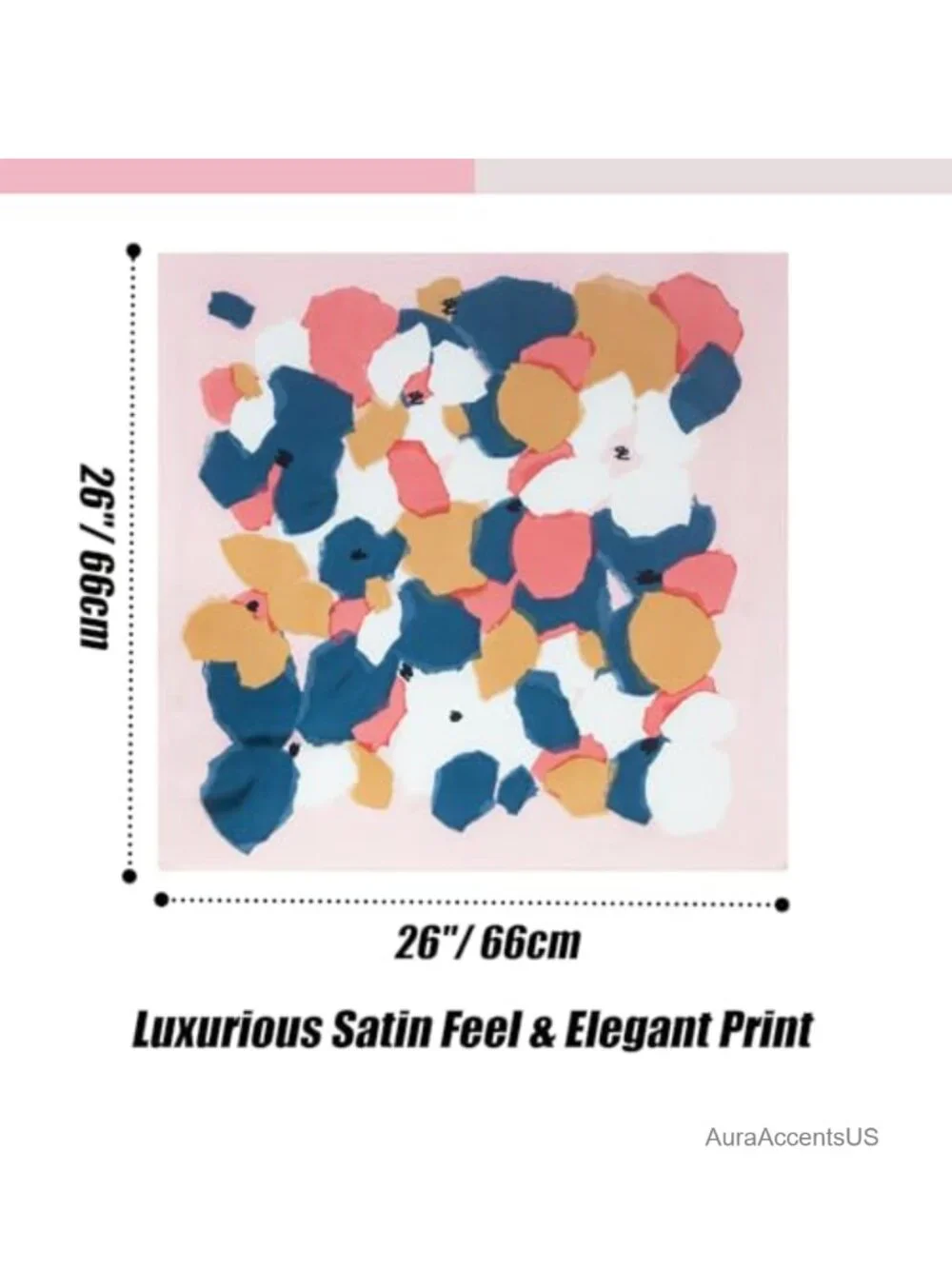 Premium Printed Satin Silk-Like Head Scarf for Women Square Hair Scarf 27 Inches